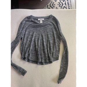 Long sleeve crop top sweater small grey
